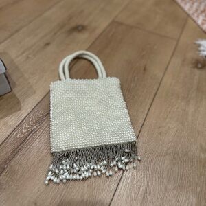 Zara Pearl Silver Cross Bucket Body Bag